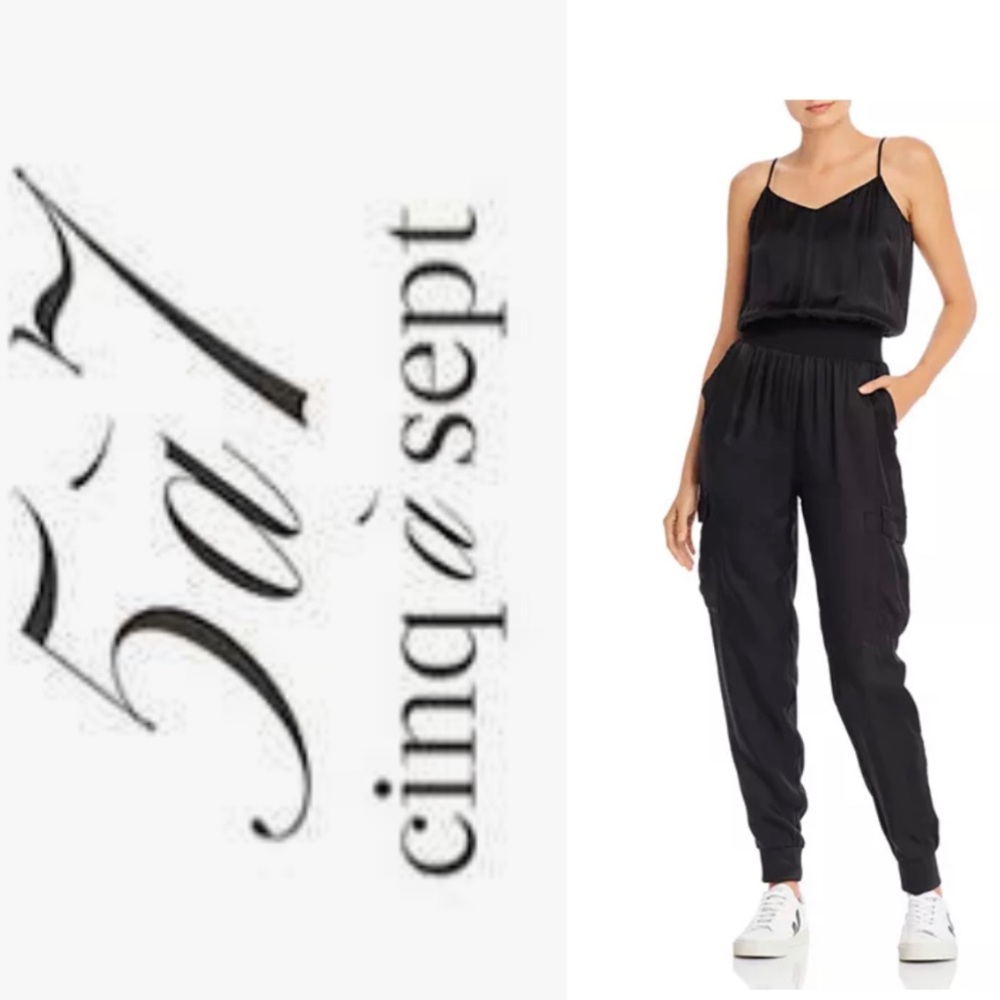 5 a 7 cinq a sept Amia Satin Vneck Jumpsuit
